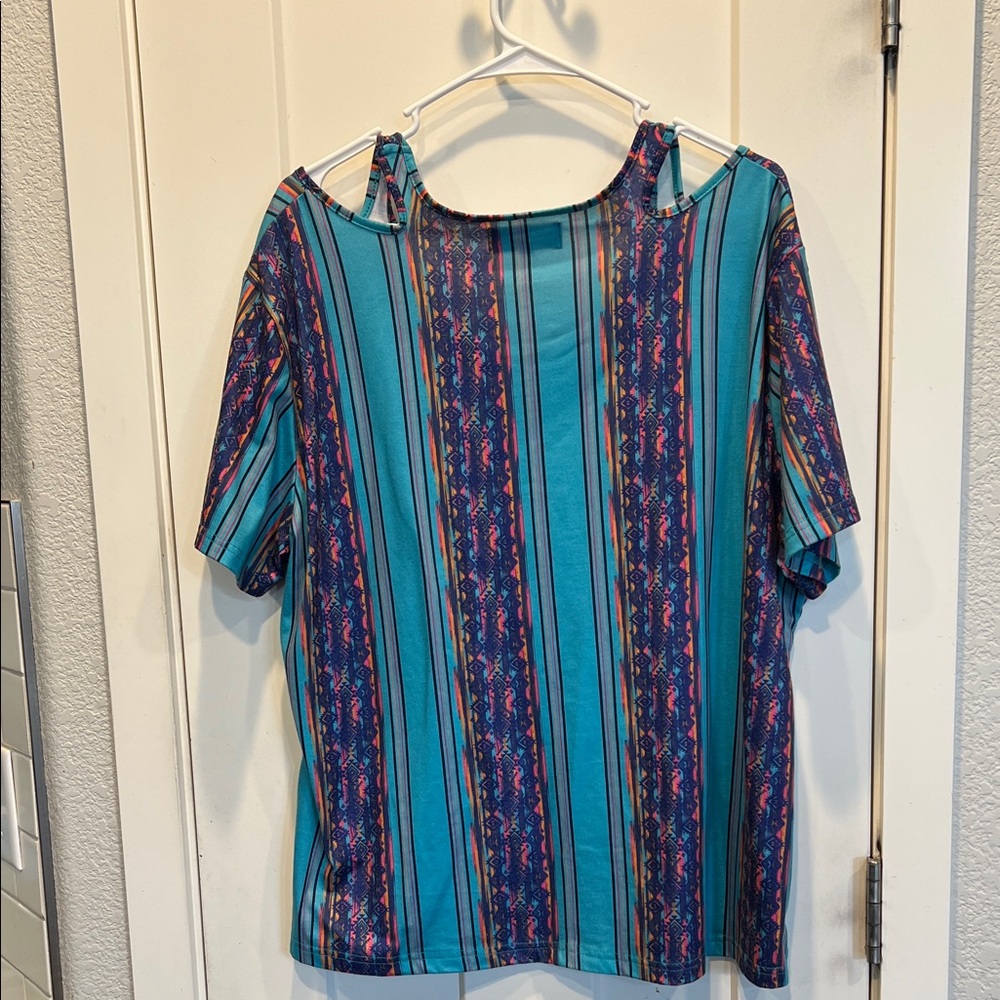 Multi Colored eyelet Top - Picture 3 of 4